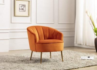 Chair Velvet with Gold Legs Pumpkin